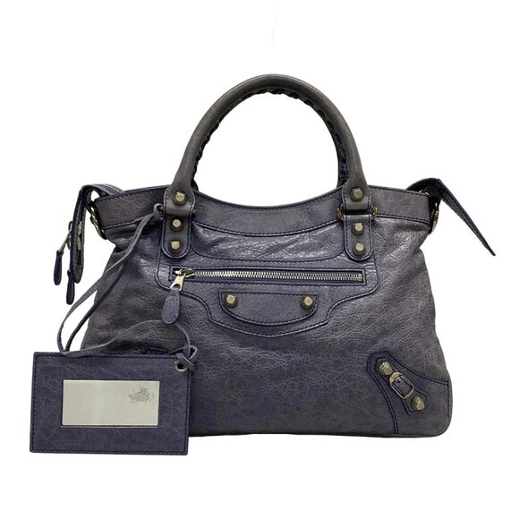 Auth BALENCIAGA The Giant Town 285434 Blue Leather - Handbag - Picture 1 of 15